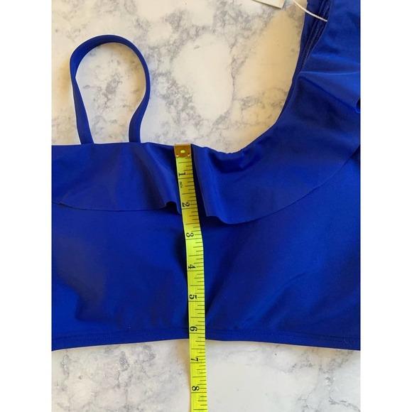 Cillet bikini top royal blue size M one shoulder ruffle top - Picture 4 of 6